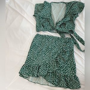 SHEIN Two Piece Skirt and Cropped Top Set